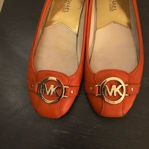 Michael kors orange gold flats Moccasins Fulton